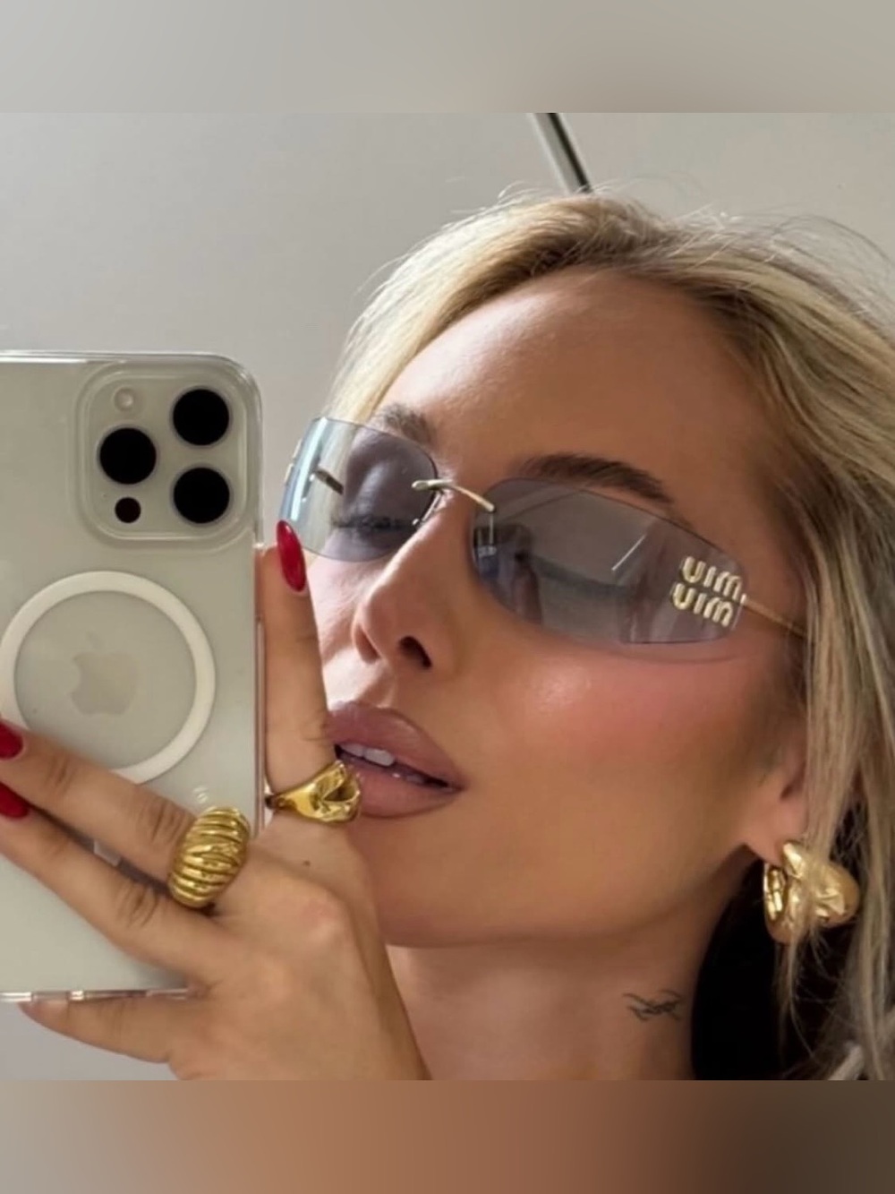 Miu Miu aube 75 blue tinted sunglasses